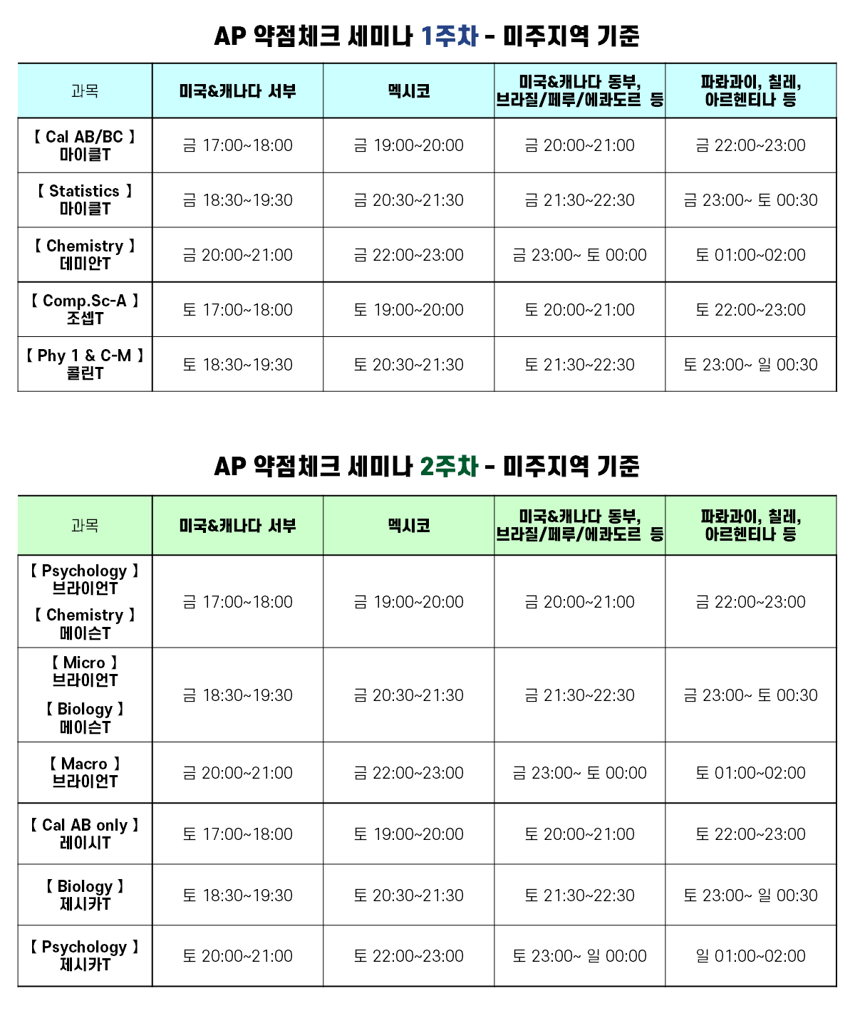 2024년 상반기 AP 무료강의 내용